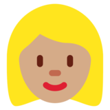 Woman: Medium Skin Tone, Blond Hair on Twitter Twemoji 2.6