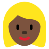Woman: Dark Skin Tone, Blond Hair on Twitter Twemoji 2.6