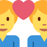 Couple with Heart: Man, Man on Twitter Twemoji 2.6