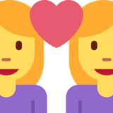 Couple with Heart: Woman, Woman on Twitter Twemoji 2.6