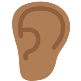 Ear: Medium-Dark Skin Tone on Twitter Twemoji 2.6