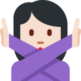 Person Gesturing No: Light Skin Tone on Twitter Twemoji 2.6