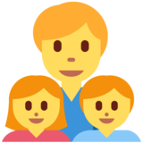 Family: Man, Girl, Boy on Twitter Twemoji 2.6