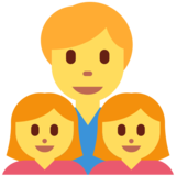 Family: Man, Girl, Girl on Twitter Twemoji 2.6