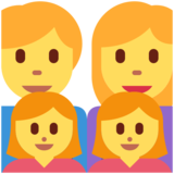 Family: Man, Woman, Girl, Girl on Twitter Twemoji 2.6