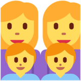 Family: Woman, Woman, Boy, Boy on Twitter Twemoji 2.6