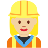 Woman Construction Worker: Medium-Light Skin Tone on Twitter Twemoji 2.6