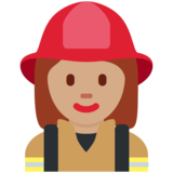 Woman Firefighter: Medium Skin Tone on Twitter Twemoji 2.6