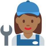 Woman Mechanic: Medium-Dark Skin Tone on Twitter Twemoji 2.6