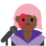 Woman Singer: Dark Skin Tone on Twitter Twemoji 2.6