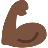 Flexed Biceps: Dark Skin Tone on Twitter Twemoji 2.6