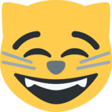 Grinning Cat with Smiling Eyes on Twitter Twemoji 2.6