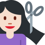 Person Getting Haircut: Light Skin Tone on Twitter Twemoji 2.6