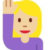 Person Raising Hand: Medium-Light Skin Tone on Twitter Twemoji 2.6