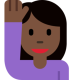 Person Raising Hand: Dark Skin Tone on Twitter Twemoji 2.6