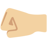 Left-Facing Fist: Medium-Light Skin Tone on Twitter Twemoji 2.6
