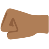 Left-Facing Fist: Medium-Dark Skin Tone on Twitter Twemoji 2.6