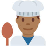 Man Cook: Medium-Dark Skin Tone on Twitter Twemoji 2.6