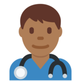 Man Health Worker: Medium-Dark Skin Tone on Twitter Twemoji 2.6