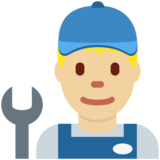 Man Mechanic: Medium-Light Skin Tone on Twitter Twemoji 2.6