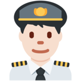 Man Pilot: Light Skin Tone on Twitter Twemoji 2.6