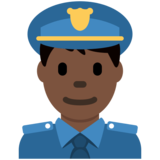 Man Police Officer: Dark Skin Tone on Twitter Twemoji 2.6
