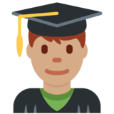 Man Student: Medium Skin Tone on Twitter Twemoji 2.6