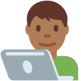 Man Technologist: Medium-Dark Skin Tone on Twitter Twemoji 2.6
