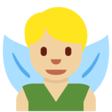 Man Fairy: Medium-Light Skin Tone on Twitter Twemoji 2.6