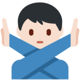 Man Gesturing No: Light Skin Tone on Twitter Twemoji 2.6