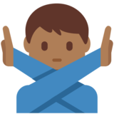 Man Gesturing No: Medium-Dark Skin Tone on Twitter Twemoji 2.6