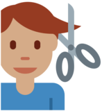 Man Getting Haircut: Medium Skin Tone on Twitter Twemoji 2.6