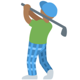 Man Golfing: Medium-Dark Skin Tone on Twitter Twemoji 2.6