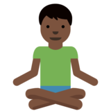 Man in Lotus Position: Dark Skin Tone on Twitter Twemoji 2.6