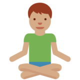Man in Lotus Position: Medium Skin Tone on Twitter Twemoji 2.6