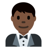 Person in Tuxedo: Dark Skin Tone on Twitter Twemoji 2.6