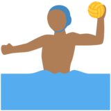 Man Playing Water Polo: Medium-Dark Skin Tone on Twitter Twemoji 2.6