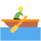 Man Rowing Boat: Medium-Light Skin Tone on Twitter Twemoji 2.6