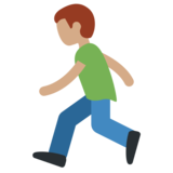 Man Running: Medium Skin Tone on Twitter Twemoji 2.6