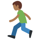 Man Running: Medium-Dark Skin Tone on Twitter Twemoji 2.6