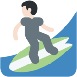 Man Surfing: Light Skin Tone on Twitter Twemoji 2.6