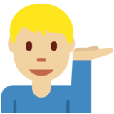 Man Tipping Hand: Medium-Light Skin Tone on Twitter Twemoji 2.6