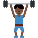 Man Lifting Weights: Dark Skin Tone on Twitter Twemoji 2.6