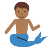 Merman: Medium-Dark Skin Tone on Twitter Twemoji 2.6