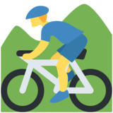 Person Mountain Biking on Twitter Twemoji 2.6