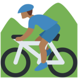 Person Mountain Biking: Medium-Dark Skin Tone on Twitter Twemoji 2.6
