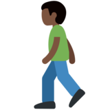 Person Walking: Dark Skin Tone on Twitter Twemoji 2.6