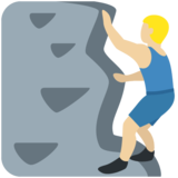 Person Climbing: Medium-Light Skin Tone on Twitter Twemoji 2.6