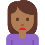 Person Frowning: Medium-Dark Skin Tone on Twitter Twemoji 2.6