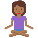 Person in Lotus Position: Medium-Dark Skin Tone on Twitter Twemoji 2.6